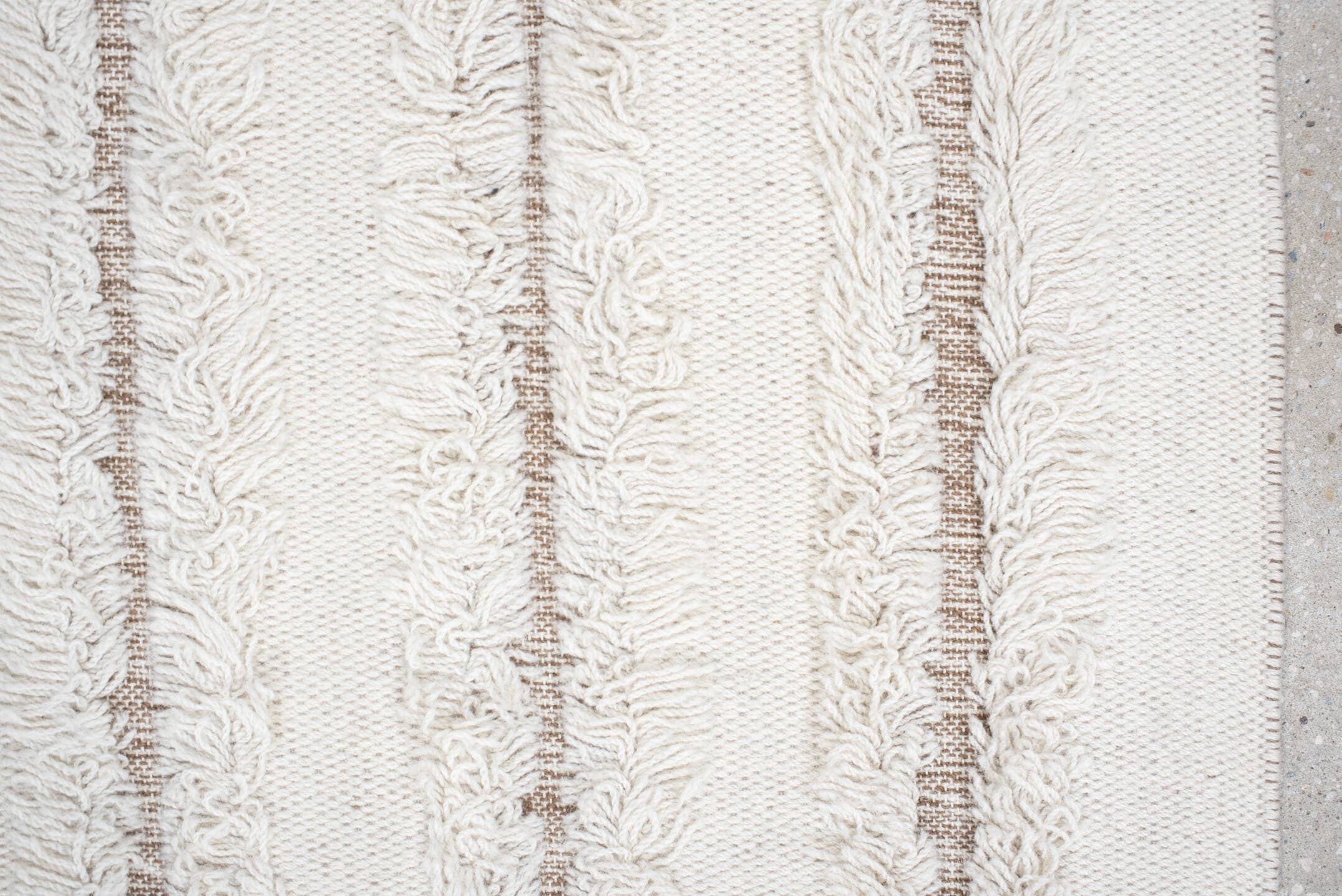4' x 6' one-of-a-kind handmade vintage Scadinavian small size rug. Color palette: ivory, cream, taupe, beige, gray
