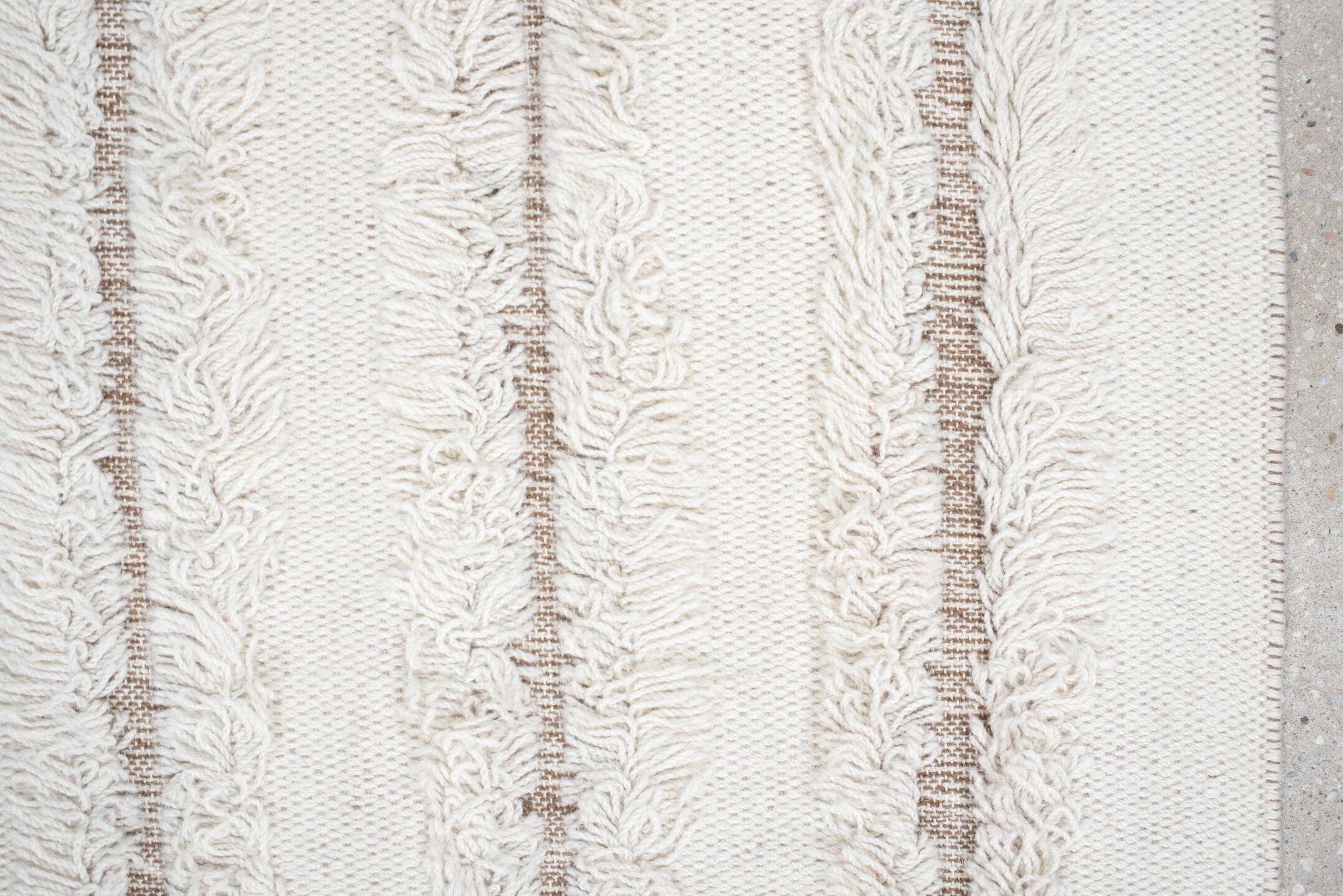 4' x 6' one-of-a-kind handmade vintage Scadinavian small size rug. Color palette: ivory, cream, taupe, beige, gray