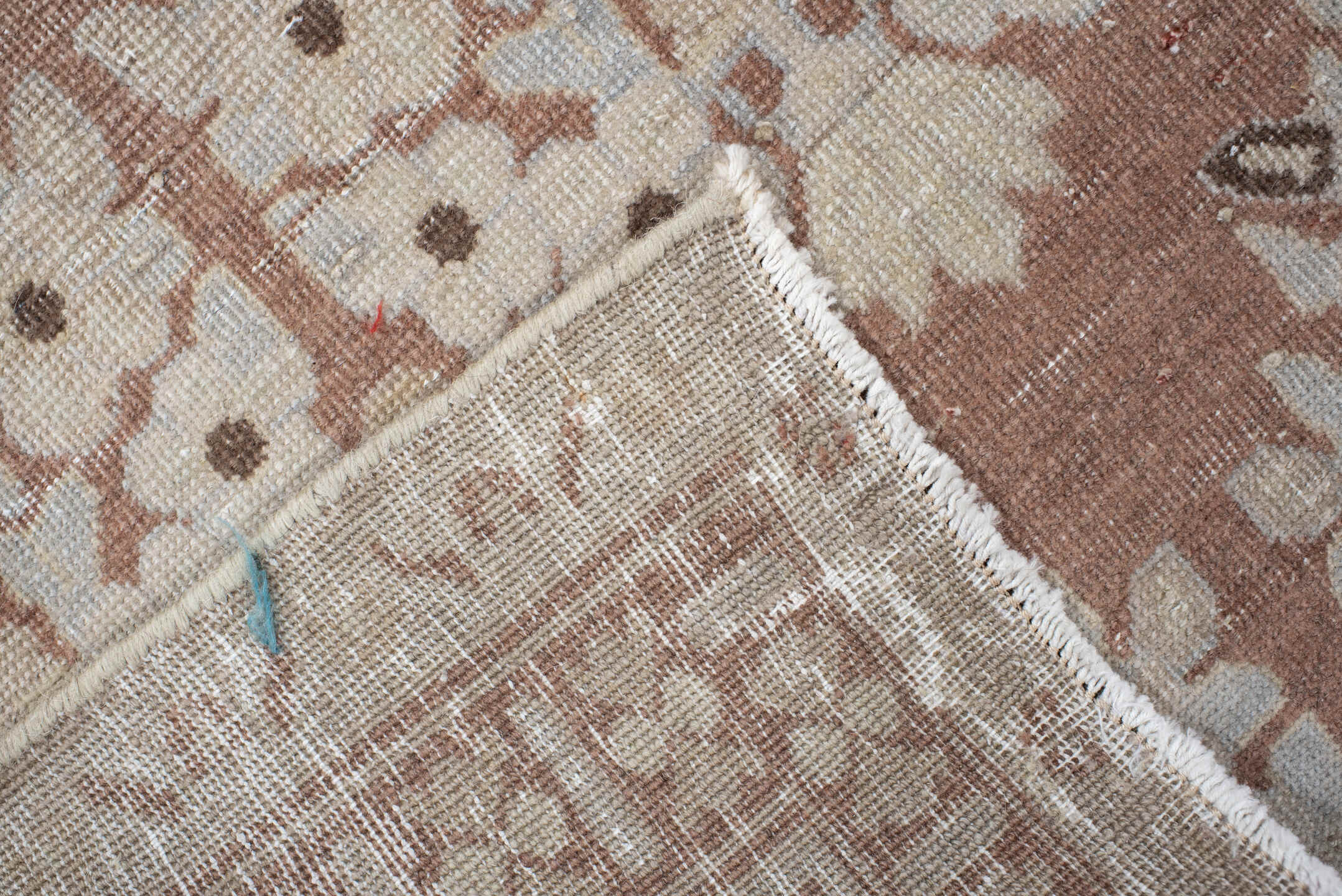 3' x 5' one-of-a-kind handmade vintage Afshar small size rug. Color palette: blush, ivory, taupe, camel, brown, pink, beige