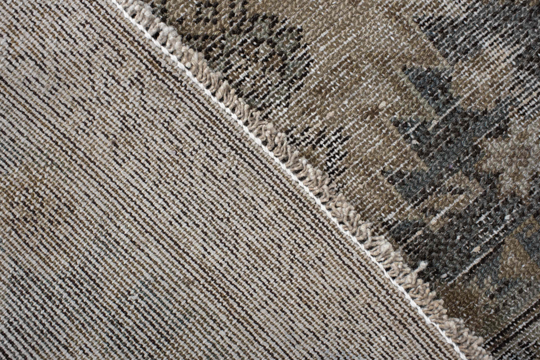 3' x 7' one-of-a-kind handmade vintage Malayer runner rug. Color palette: taupe, ivory, charcoal, slate, beige, camel, gray