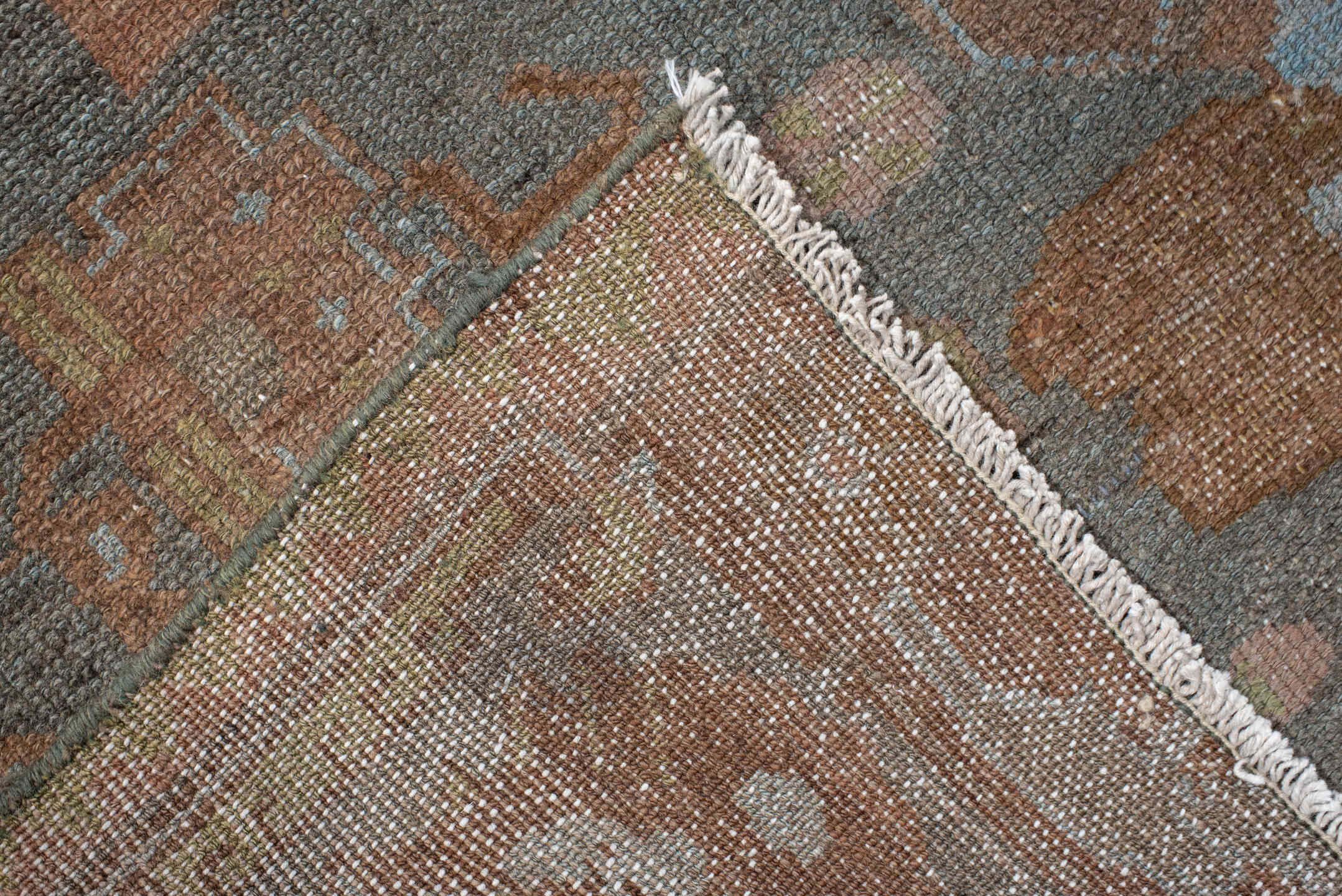 3' x 16' one-of-a-kind handmade antique Malayer runner rug. Color palette: blue, terra cotta, taupe, brown, camel, ivory