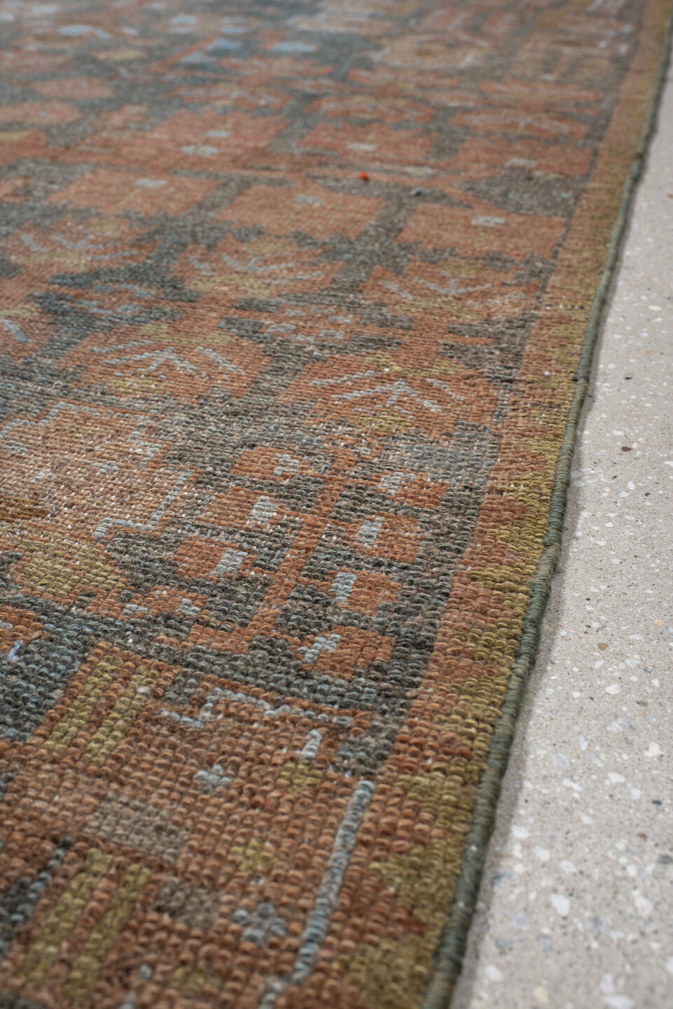 3' x 16' one-of-a-kind handmade antique Malayer runner rug. Color palette: blue, terra cotta, taupe, brown, camel, ivory