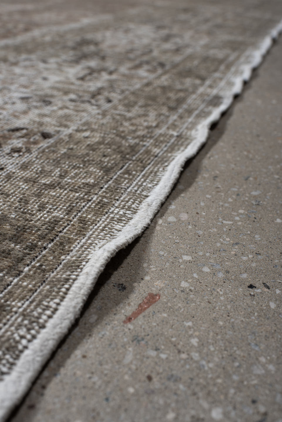 8' x 13' one-of-a-kind handmade vintage Sivas large size rug. Color palette: taupe, beige, ivory, camel, rose, charcoal