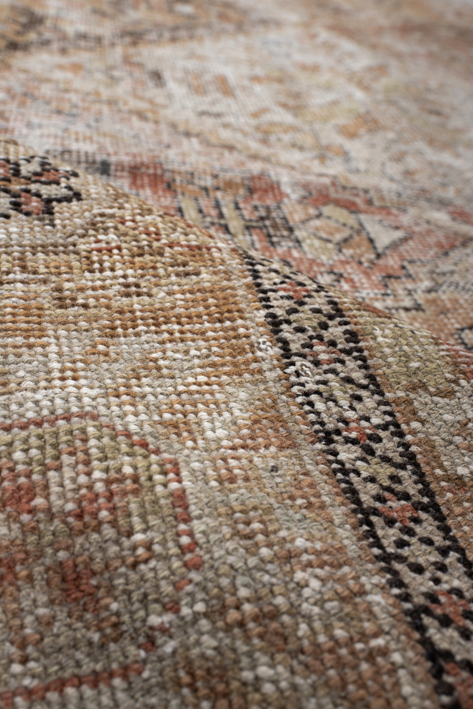 4' x 5' one-of-a-kind handmade vintage Afshar small size rug. Color palette: antiquewhite, brown, gray, light gray