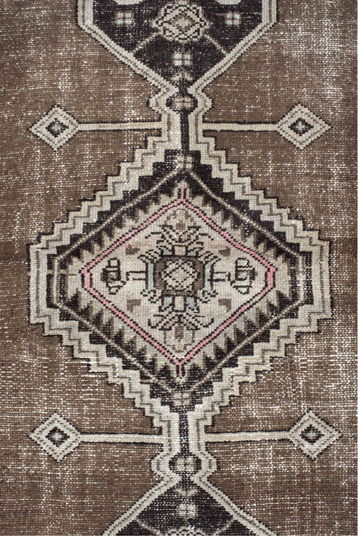 3' x 5' one-of-a-kind handmade vintage Hamadan small size rug. Color palette: taupe, brown, ivory, charcoal, rose, pale_blue