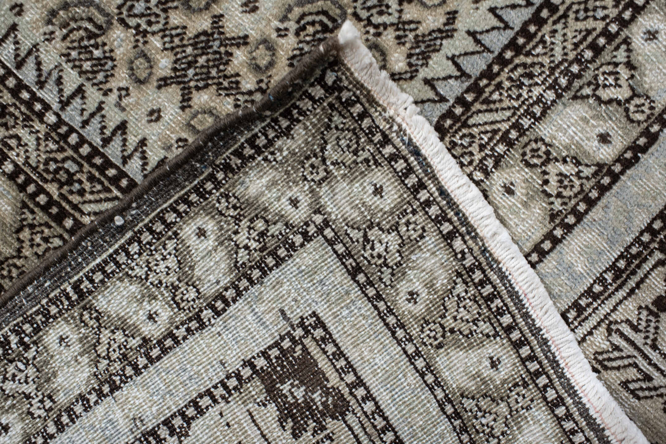 10' x 11' one-of-a-kind handmade vintage Tabriz large size rug. Color palette: gray, black, light gray, charcoal, dim gray