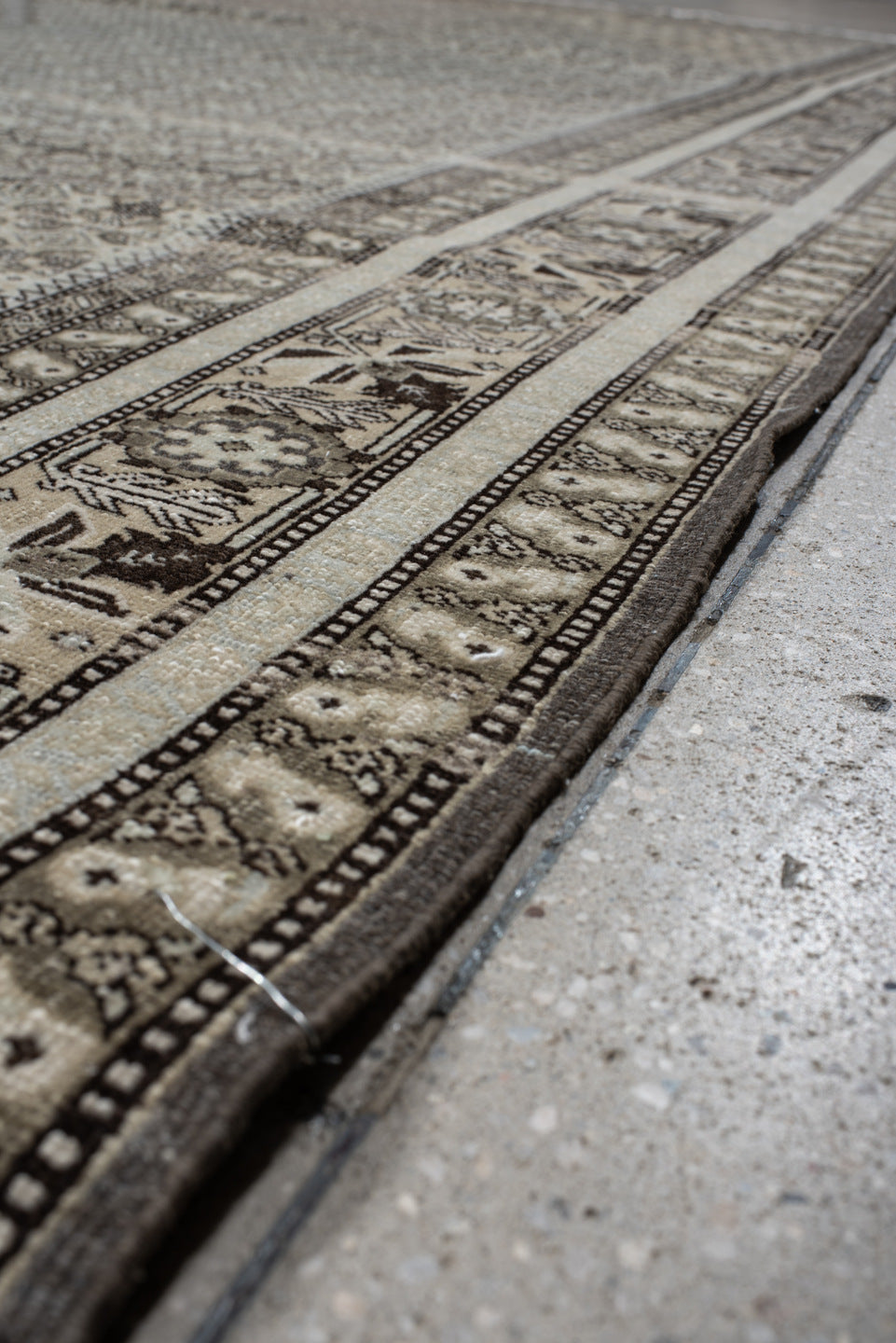 10' x 11' one-of-a-kind handmade vintage Tabriz large size rug. Color palette: gray, black, light gray, charcoal, dim gray