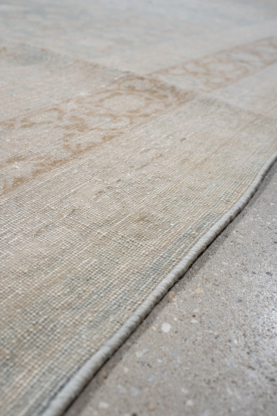 9' x 12' one-of-a-kind handmade antique Tabriz large size rug. Color palette: ivory, pale blue, beige, cream, taupe