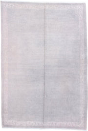 5' x 7' one-of-a-kind handmade vintage Nepal rug. Color palette: taupe, ivory, beige, cream, pale gray, gray, light gray