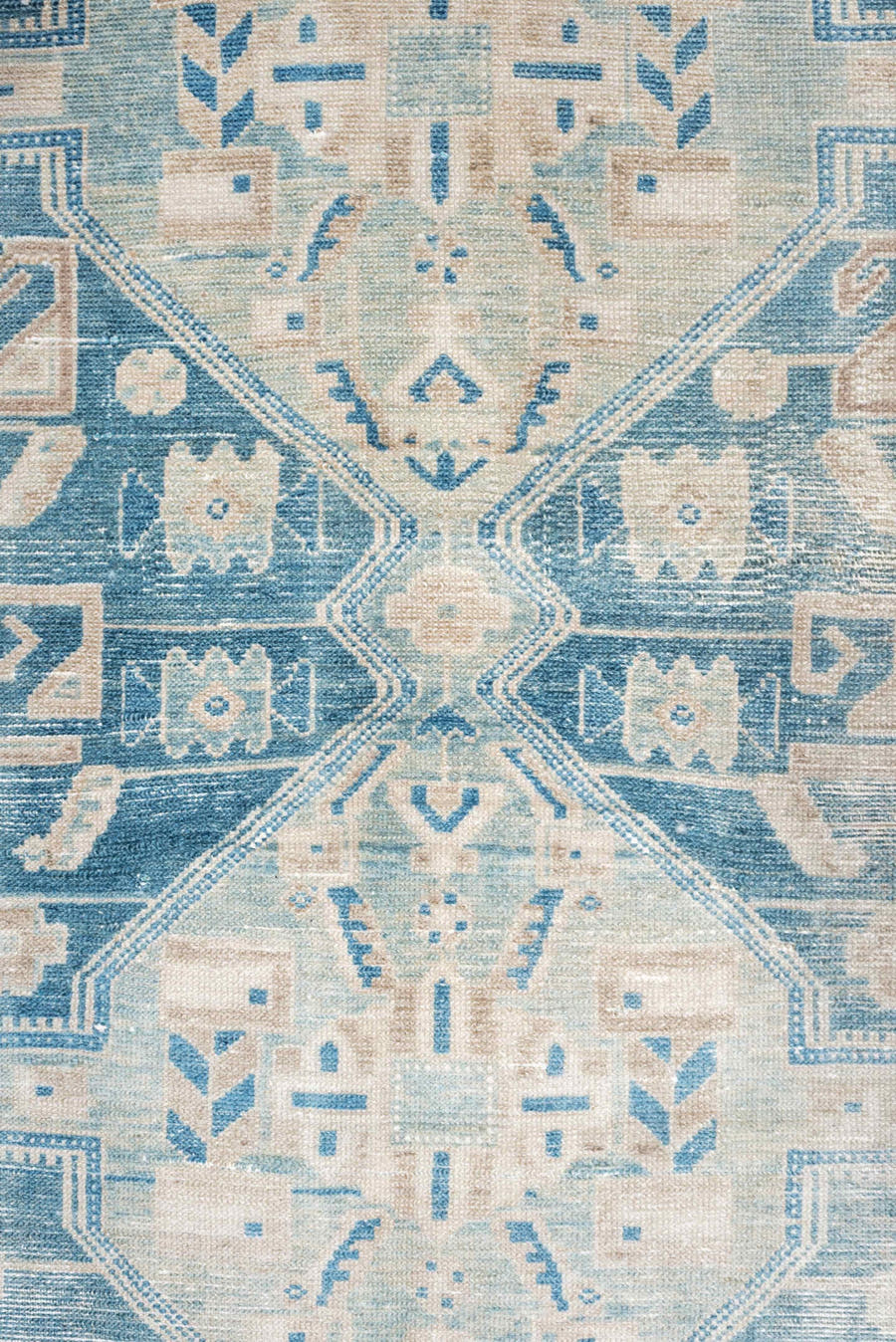 3' x 6' one-of-a-kind handmade antique Malayer runner rug. Color palette: sky blue, ivory, sand, beige, taupe, light blue