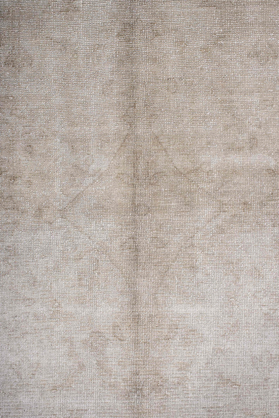 10' x 13' one-of-a-kind handmade vintage Oushak large size rug. Color palette: ivory, taupe, beige, cream, sand, pale gray
