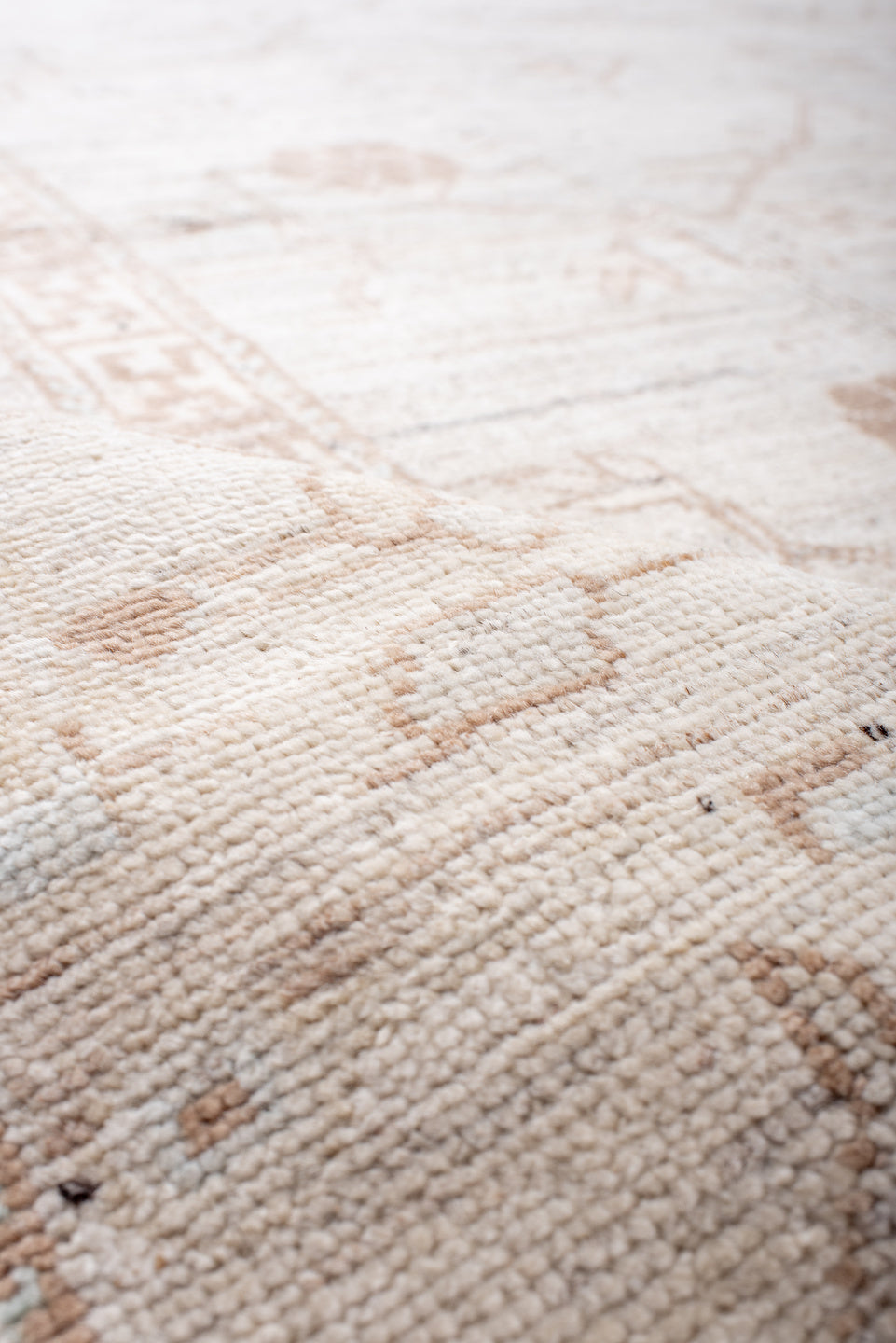 12' x 16' one-of-a-kind handmade vintage Khotan oversize rug. Color palette: brown, dark gray, gainsboro, gray, light gray