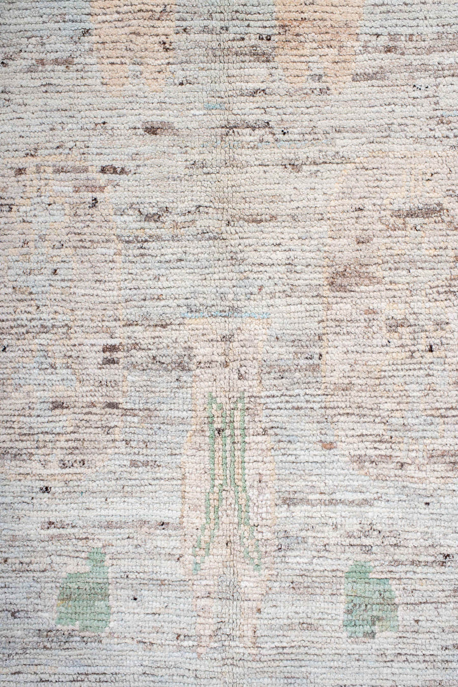 5' x 11' one-of-a-kind handmade vintage Oushak rug. Color palette: ivory, mint, blush, taupe, pale aqua, green, pink, beige