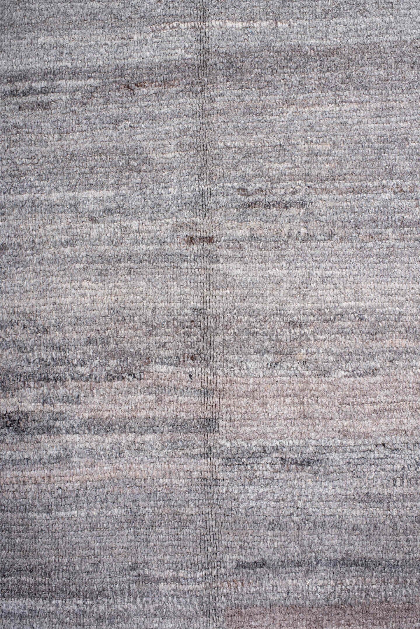 6' x 9' one-of-a-kind handmade vintage Tulu large size rug. Color palette: gray, ivory, taupe, charcoal, beige, brown, black