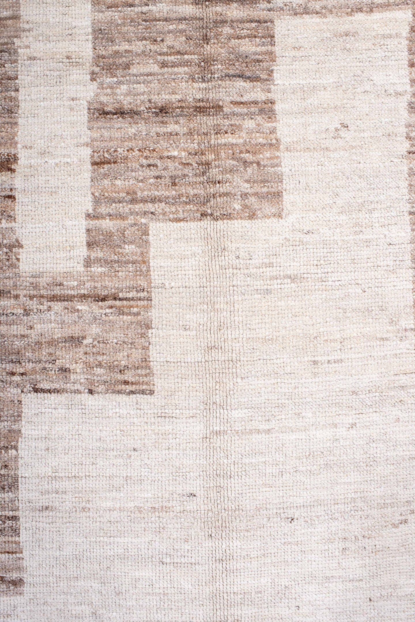 6' x 8' one-of-a-kind handmade vintage Tulu medium size rug. Color palette: ivory, taupe, beige, camel, gray
