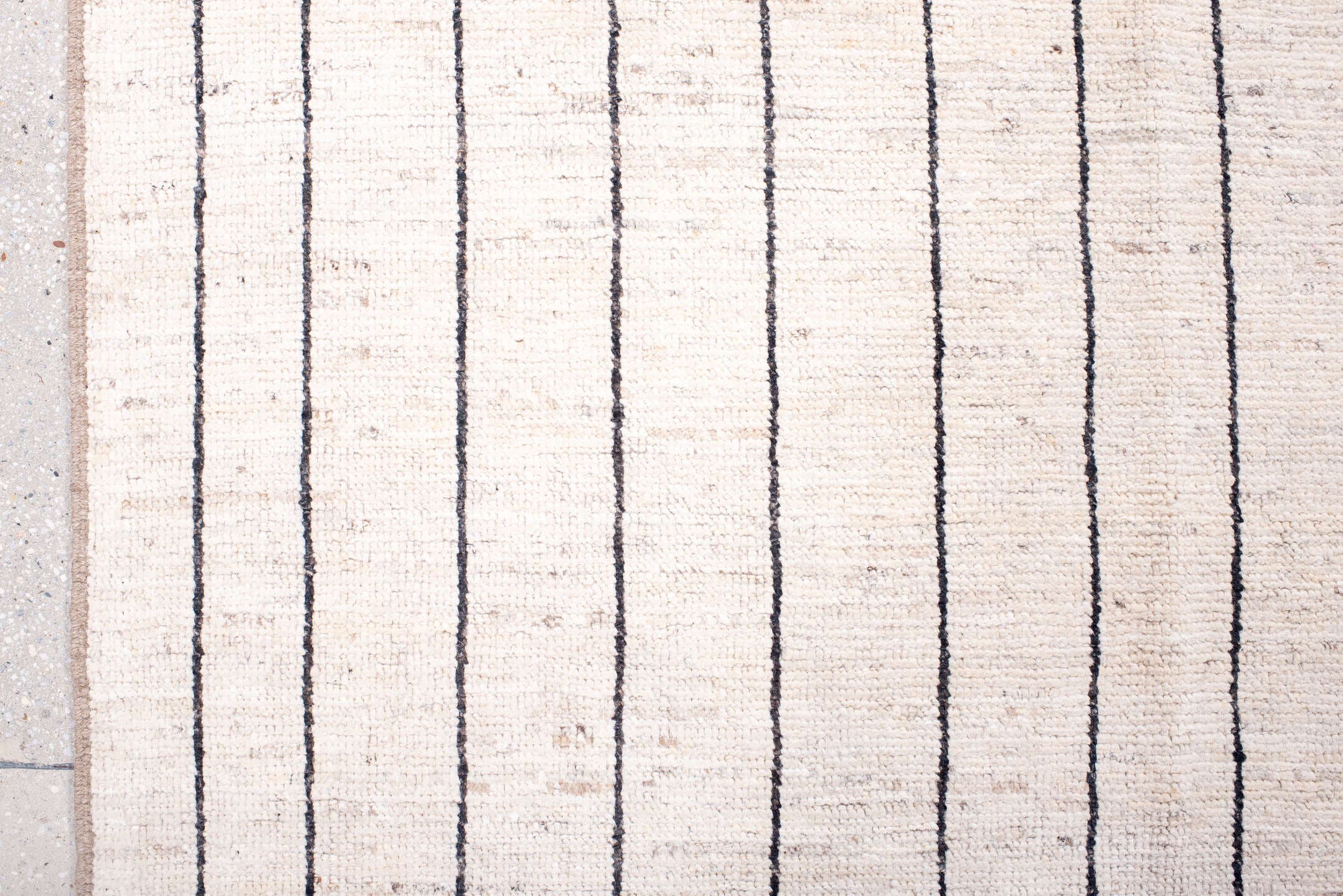 9' x 12' one-of-a-kind handmade vintage Tulu large size rug. Color palette: ivory, charcoal, taupe, gray, black, beige