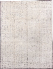 10' x 13' one-of-a-kind handmade vintage Tulu large size rug. Color palette: ivory, cream, charcoal, taupe, gray, black