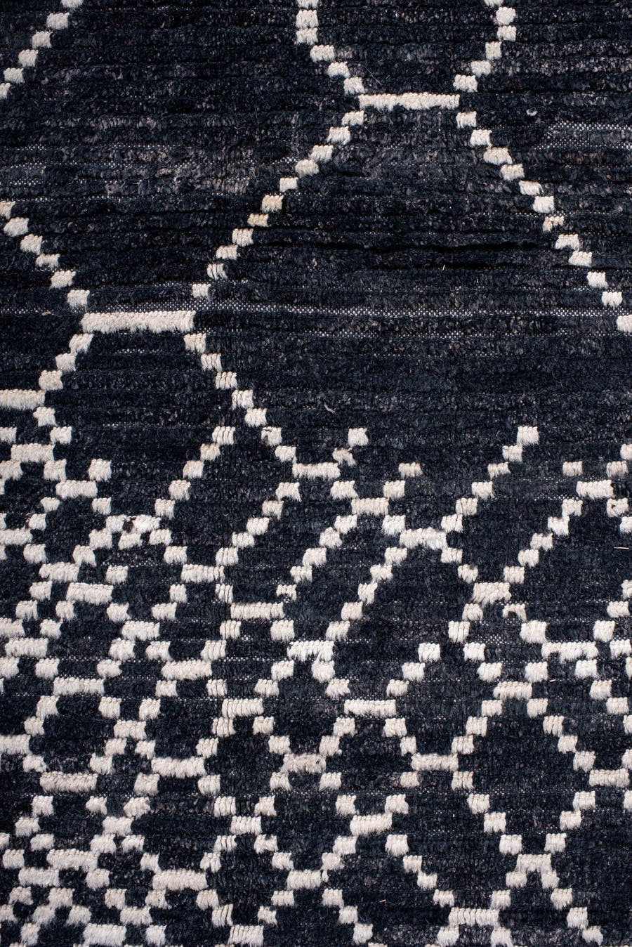 12' x 15' one-of-a-kind handmade vintage Tulu oversize rug. Color palette: charcoal, ivory, slate, gray, black