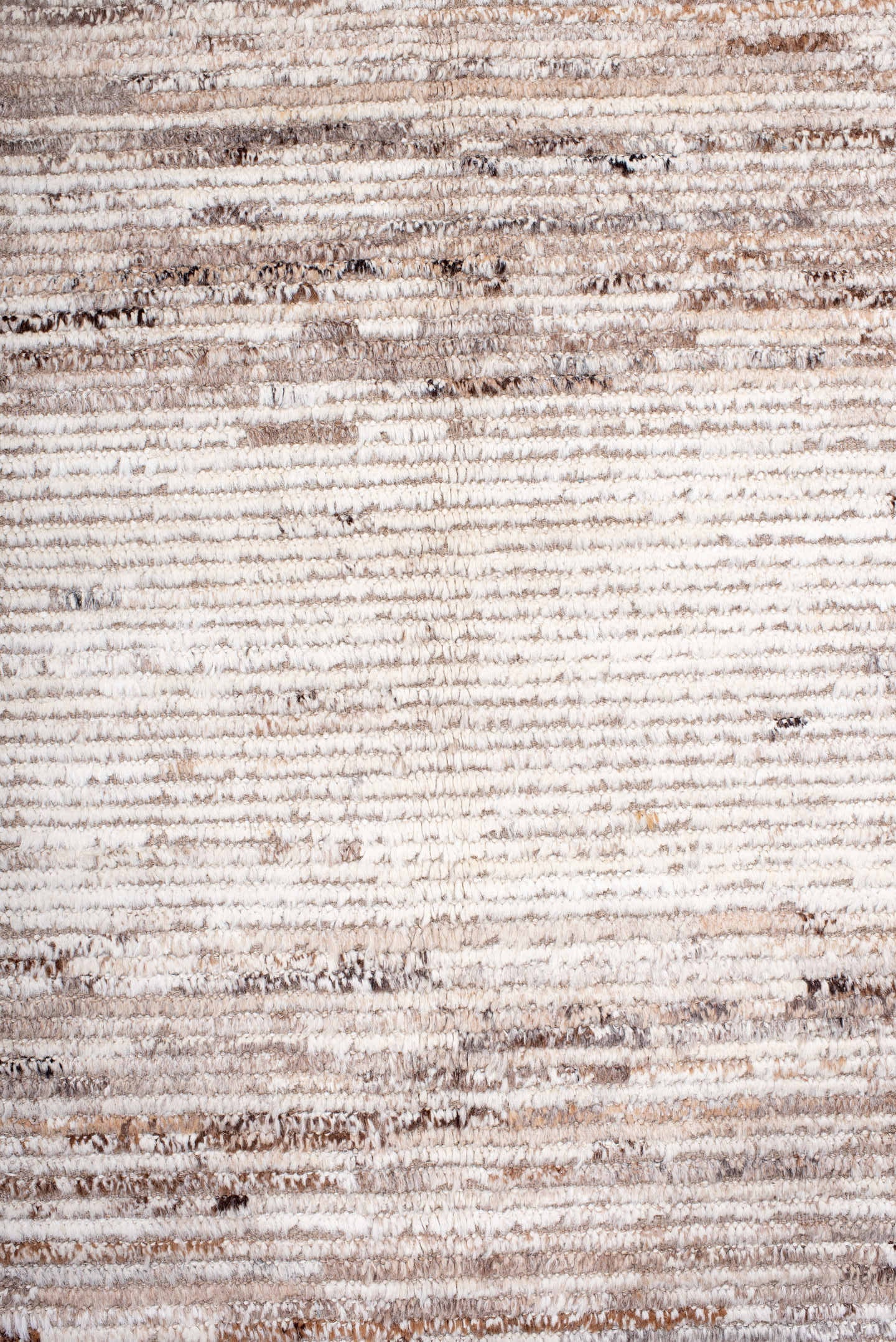 10' x 13' one-of-a-kind handmade vintage Tulu large size rug. Color palette: ivory, taupe, camel, gray, brown, beige