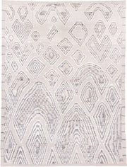 10' x 14' one-of-a-kind handmade vintage Tulu large size rug. Color palette: ivory, light gray, taupe, greige, beige, gray