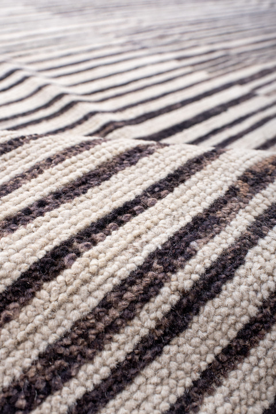 10' x 13' one-of-a-kind handmade vintage Tulu large size rug. Color palette: ivory, charcoal, gray, black