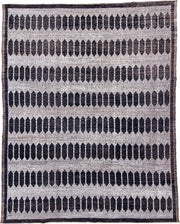 12' x 15' one-of-a-kind handmade vintage Tulu oversize rug. Color palette: ivory, charcoal, taupe, brown, gray, black, beige