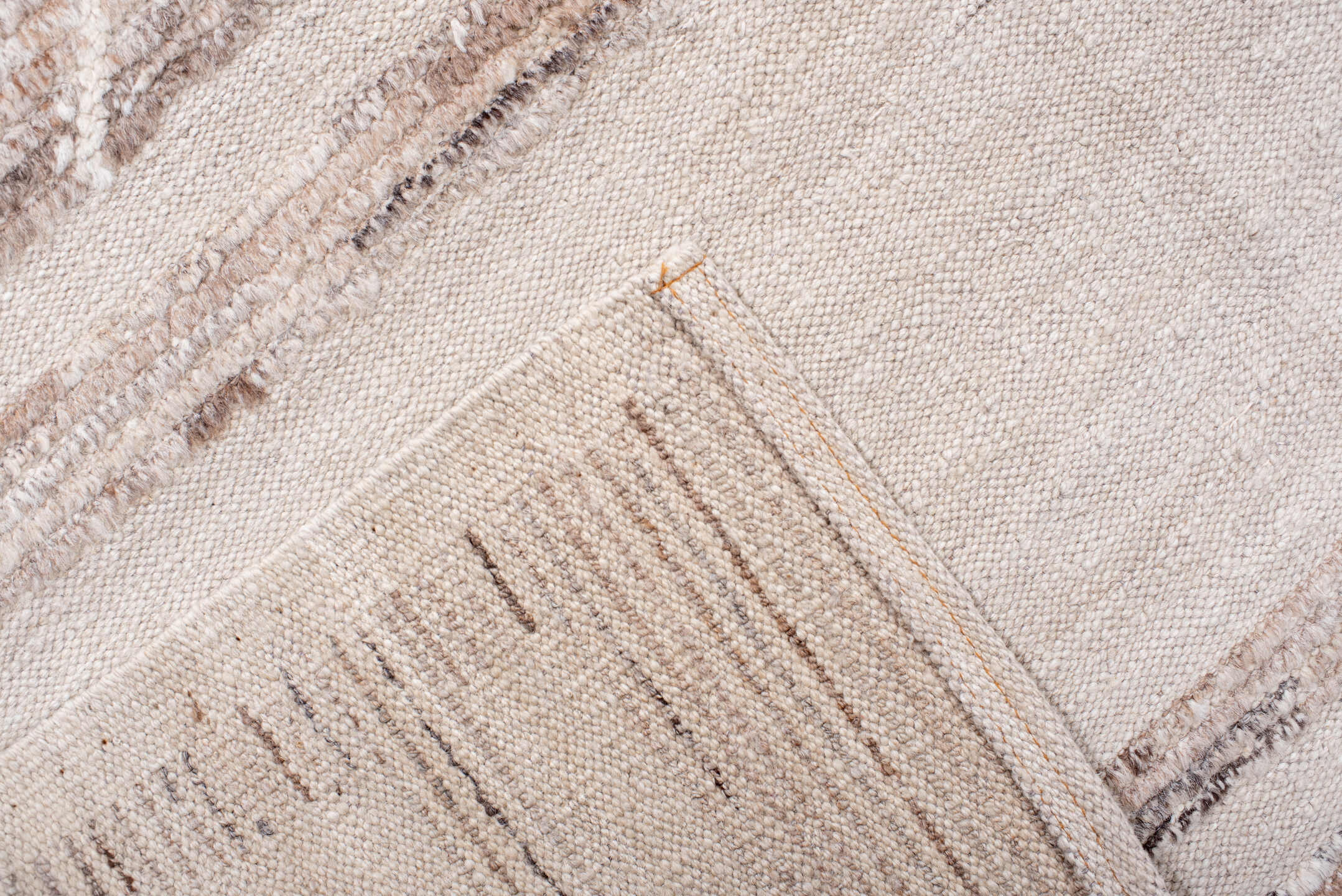 8' x 12' one-of-a-kind handmade vintage Tulu large size rug. Color palette: ivory, cream, taupe, light gray, beige, gray