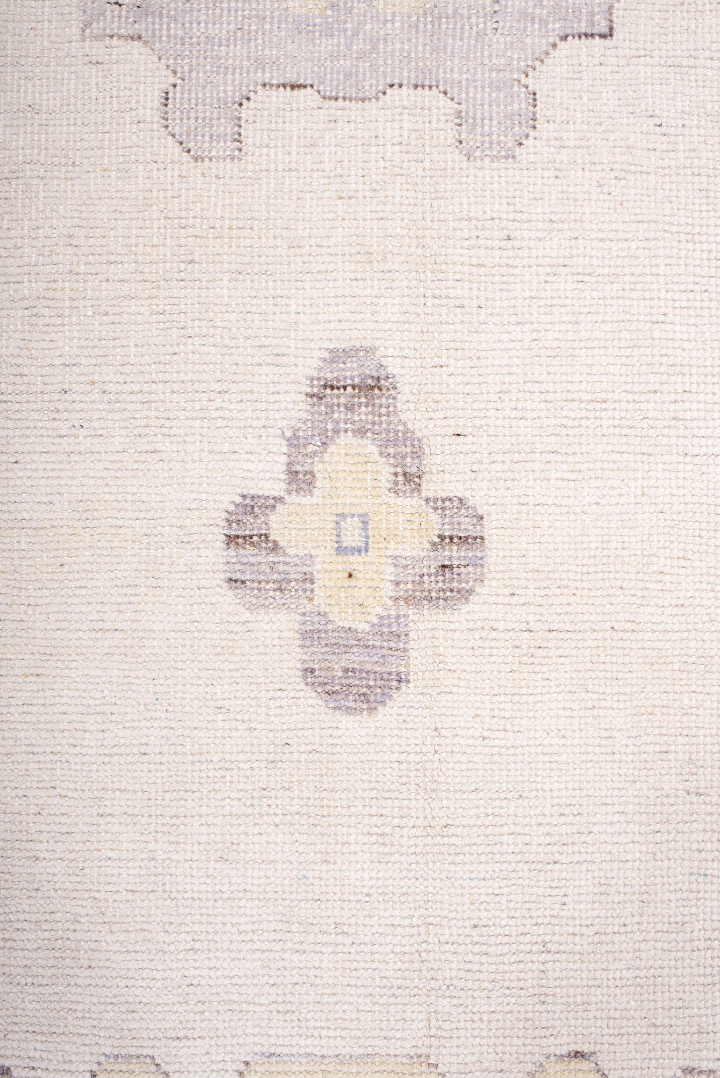 13' x 19' one-of-a-kind handmade vintage Oushak oversize rug. Color palette: ivory, lavender, cream, pale gold, beige, taupe