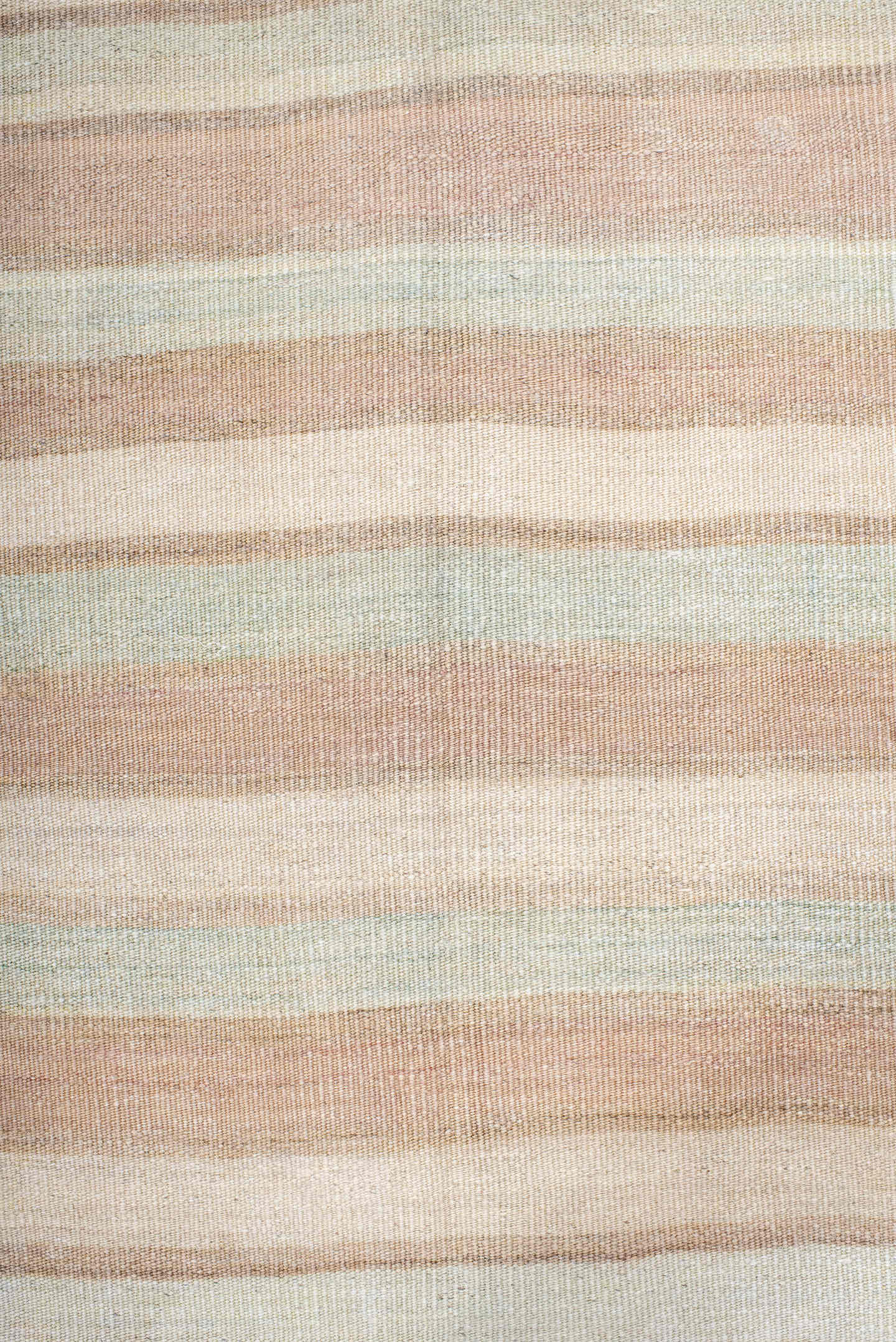 4' x 10' one-of-a-kind handmade vintage Kilim runner rug. Color palette: ivory, blush, beige, taupe, pink, gray