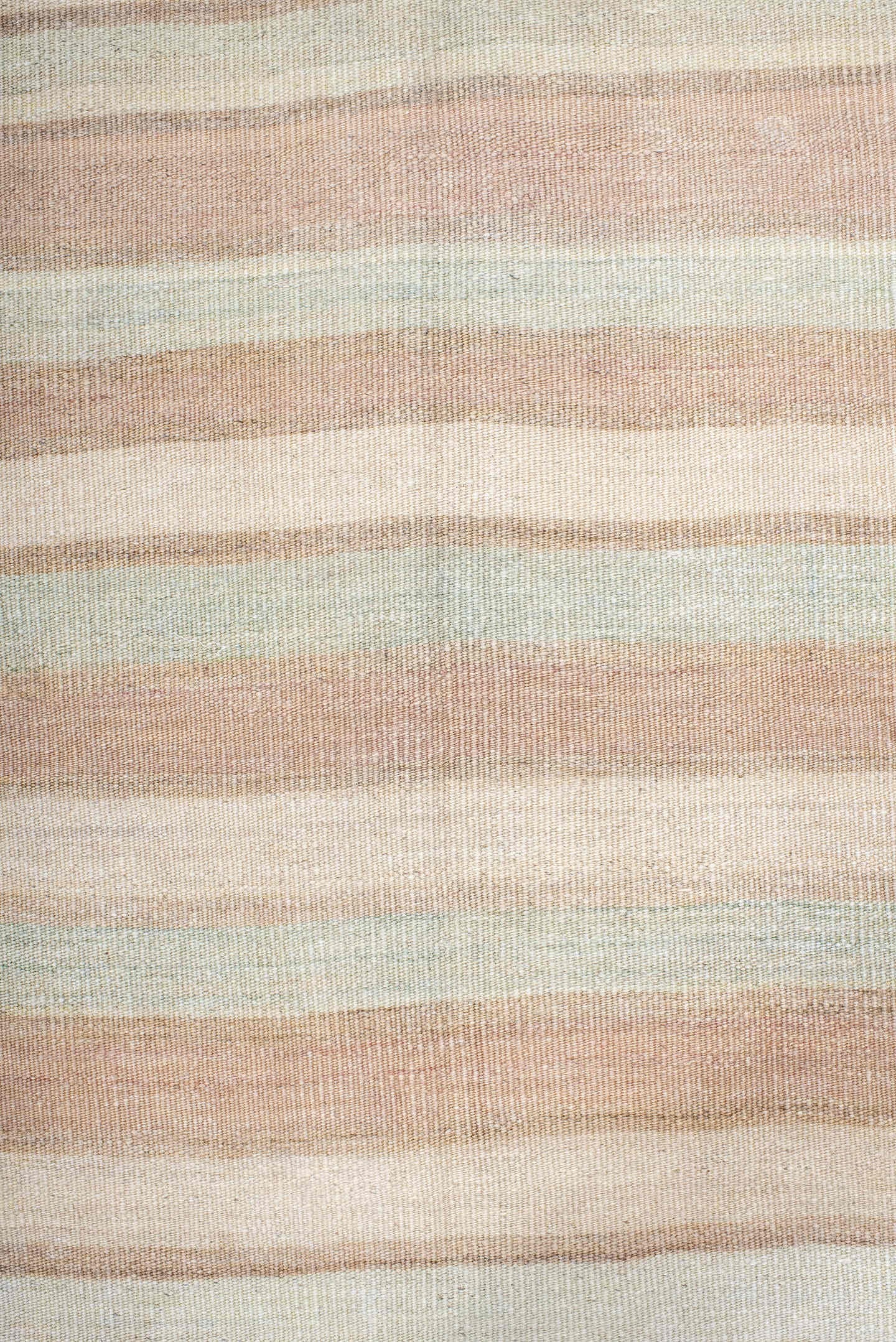 4' x 10' one-of-a-kind handmade vintage Kilim runner rug. Color palette: ivory, blush, beige, taupe, pink, gray