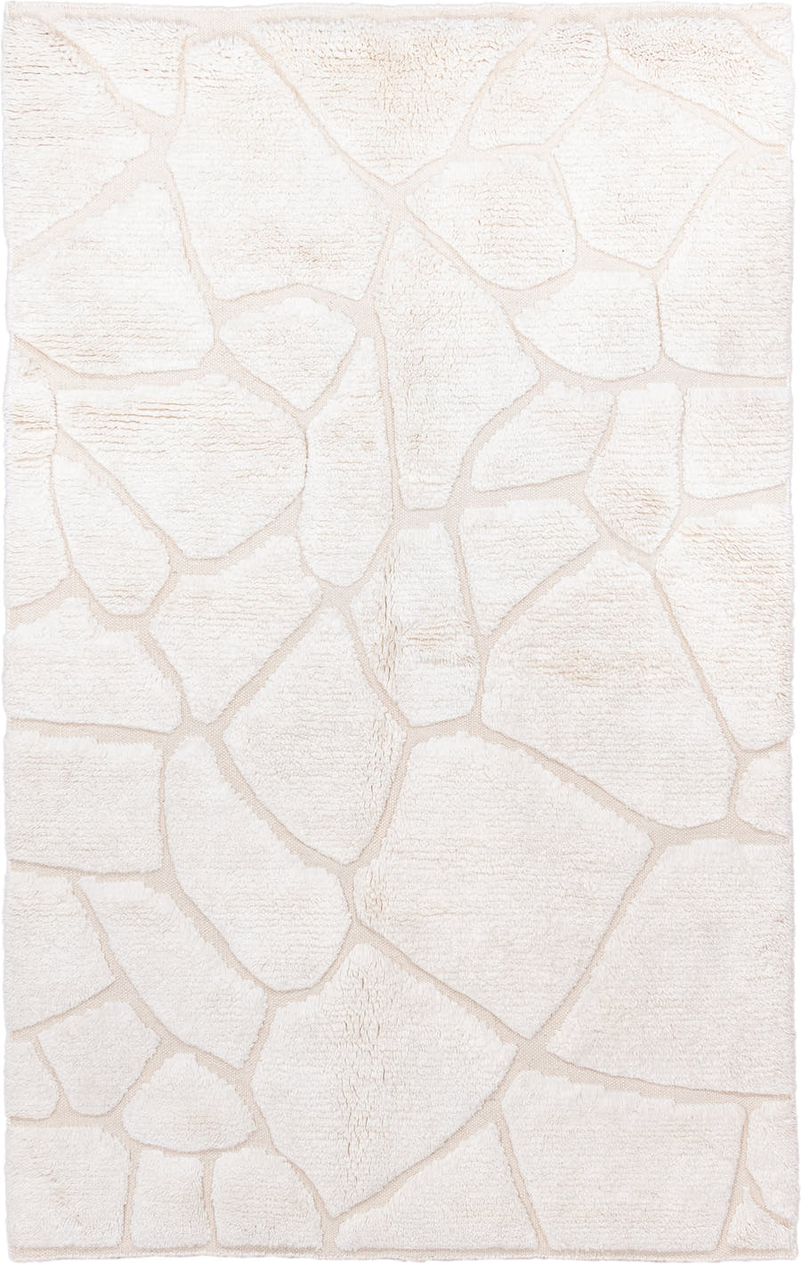 5' x 8' one-of-a-kind handmade vintage Moroccan medium size rug. Color palette: ivory, cream, beige