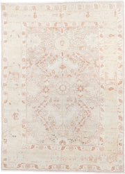4' x 6' one-of-a-kind handmade antique Anatolian small size rug. Color palette: ivory, blush, peach, cream, taupe, pink