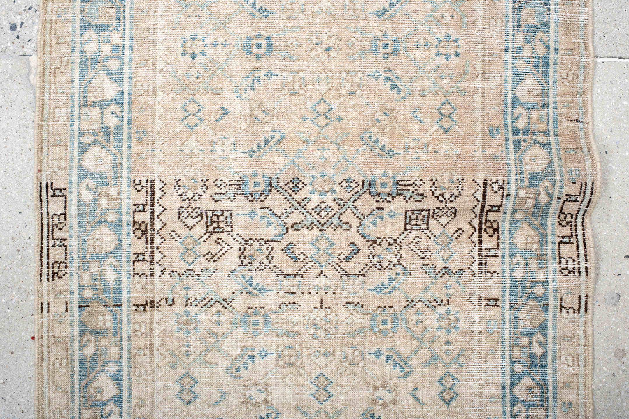 2' x 12' one-of-a-kind handmade vintage Malayer runner rug. Color palette: dark gray, dim gray, gainsboro, gray, light gray