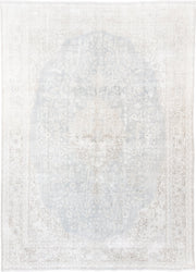 9' x 13' one-of-a-kind handmade antique Sparta large size rug. Color palette: ivory, pale blue, beige, cream, taupe