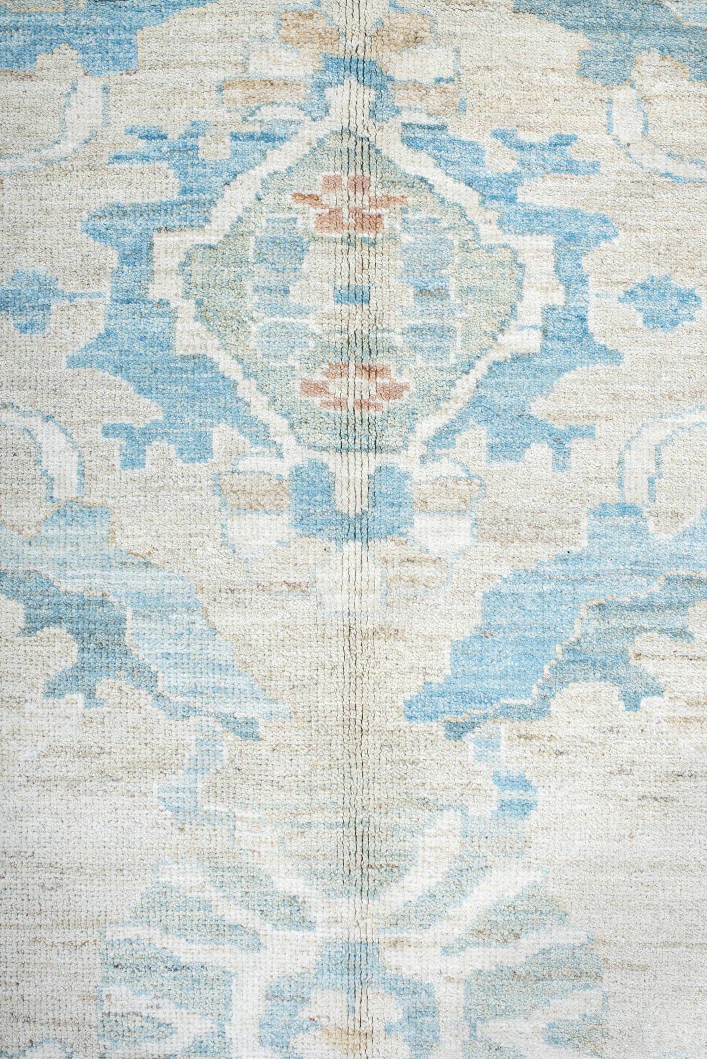 10' x 11' one-of-a-kind handmade vintage Sultanabad large size rug. Color palette: ivory, sky_blue, aqua, blush, taupe