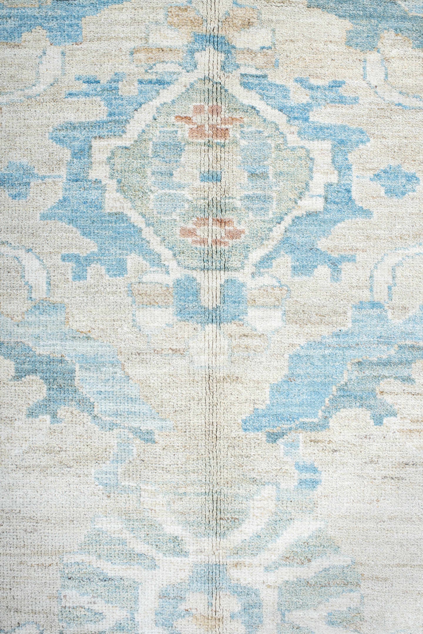 10' x 11' one-of-a-kind handmade vintage Sultanabad large size rug. Color palette: ivory, sky_blue, aqua, blush, taupe