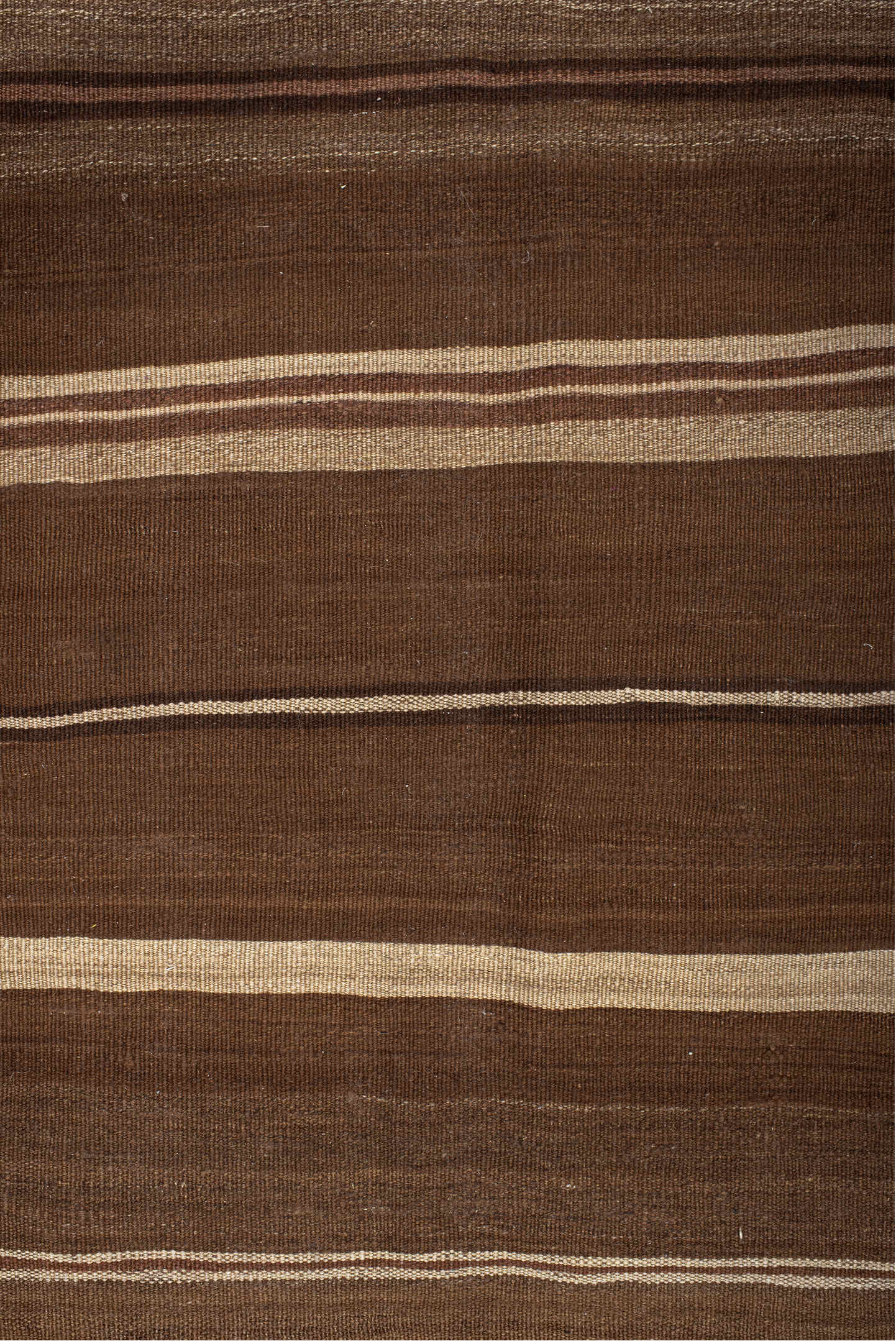 9' x 10' one-of-a-kind handmade vintage Kilim large size rug. Color palette: brown, taupe, camel, ivory, charcoal, beige