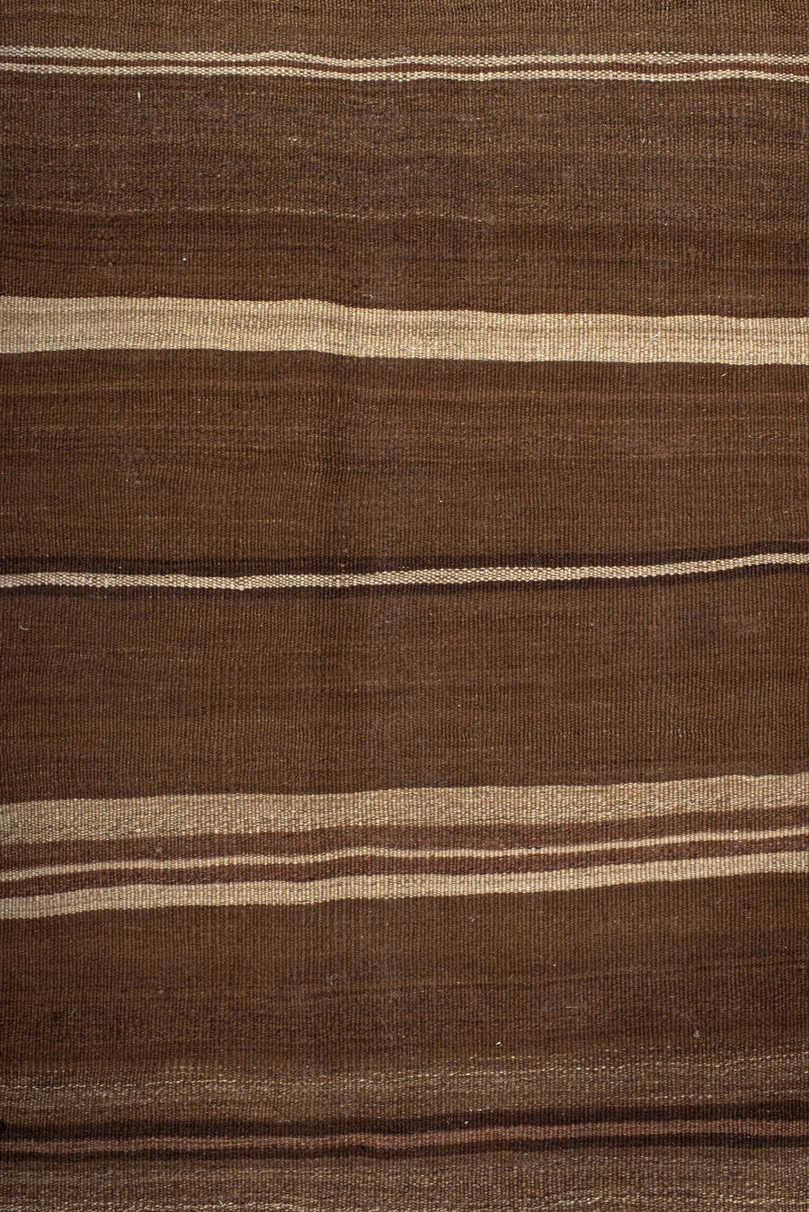 9' x 10' one-of-a-kind handmade vintage Kilim large size rug. Color palette: brown, taupe, camel, ivory, charcoal, beige