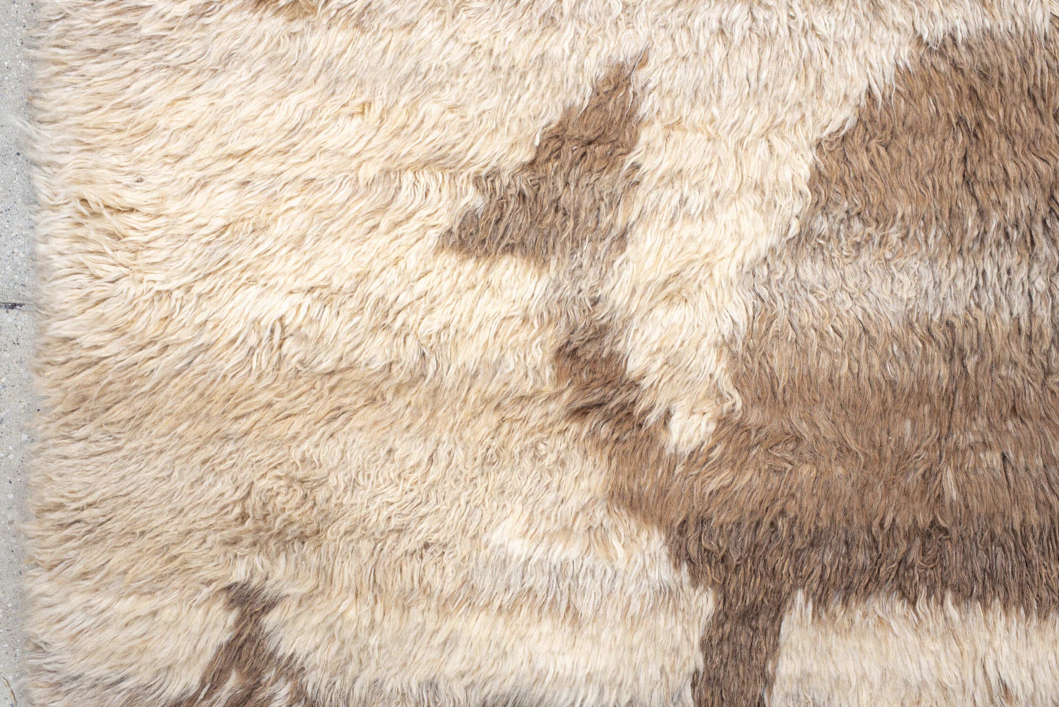 5' x 7' one-of-a-kind handmade vintage Moroccan rug. Color palette: ivory, cream, camel, taupe, beige, gray