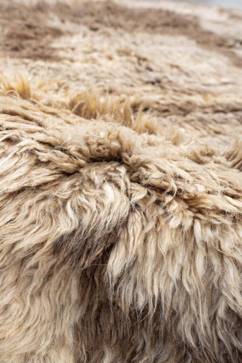 5' x 7' one-of-a-kind handmade vintage Moroccan rug. Color palette: ivory, cream, camel, taupe, beige, gray