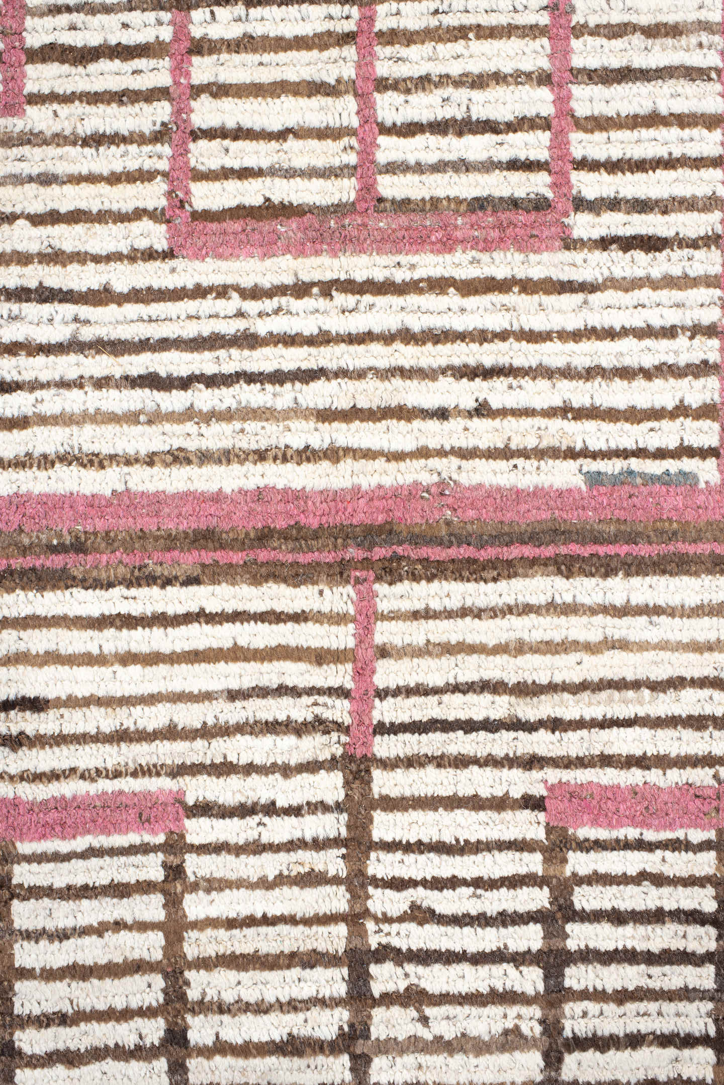 8' x 10' one-of-a-kind handmade vintage Tulu large size rug. Color palette: ivory, brown, rose, pale_blue, taupe, pink, red