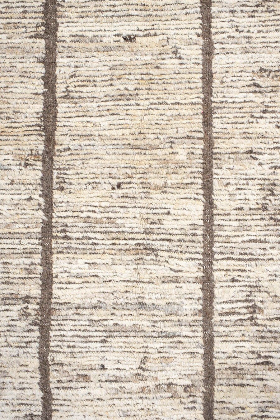 6' x 8' one-of-a-kind handmade vintage Tulu medium size rug. Color palette: ivory, taupe, brown, cream, charcoal, beige