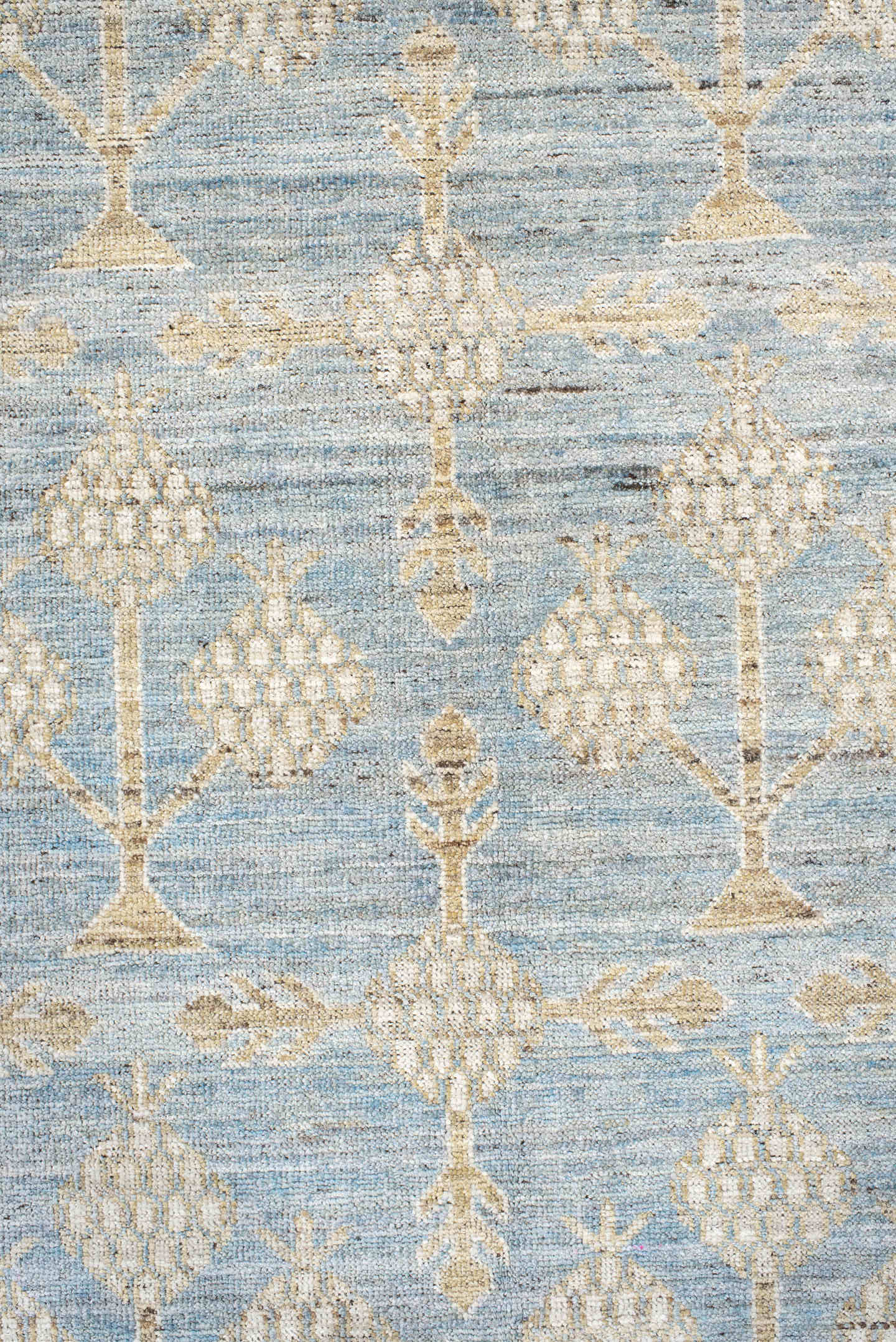 8' x 10' one-of-a-kind handmade vintage Khotan large size rug. Color palette: pale blue, ivory, cream, beige, light gold