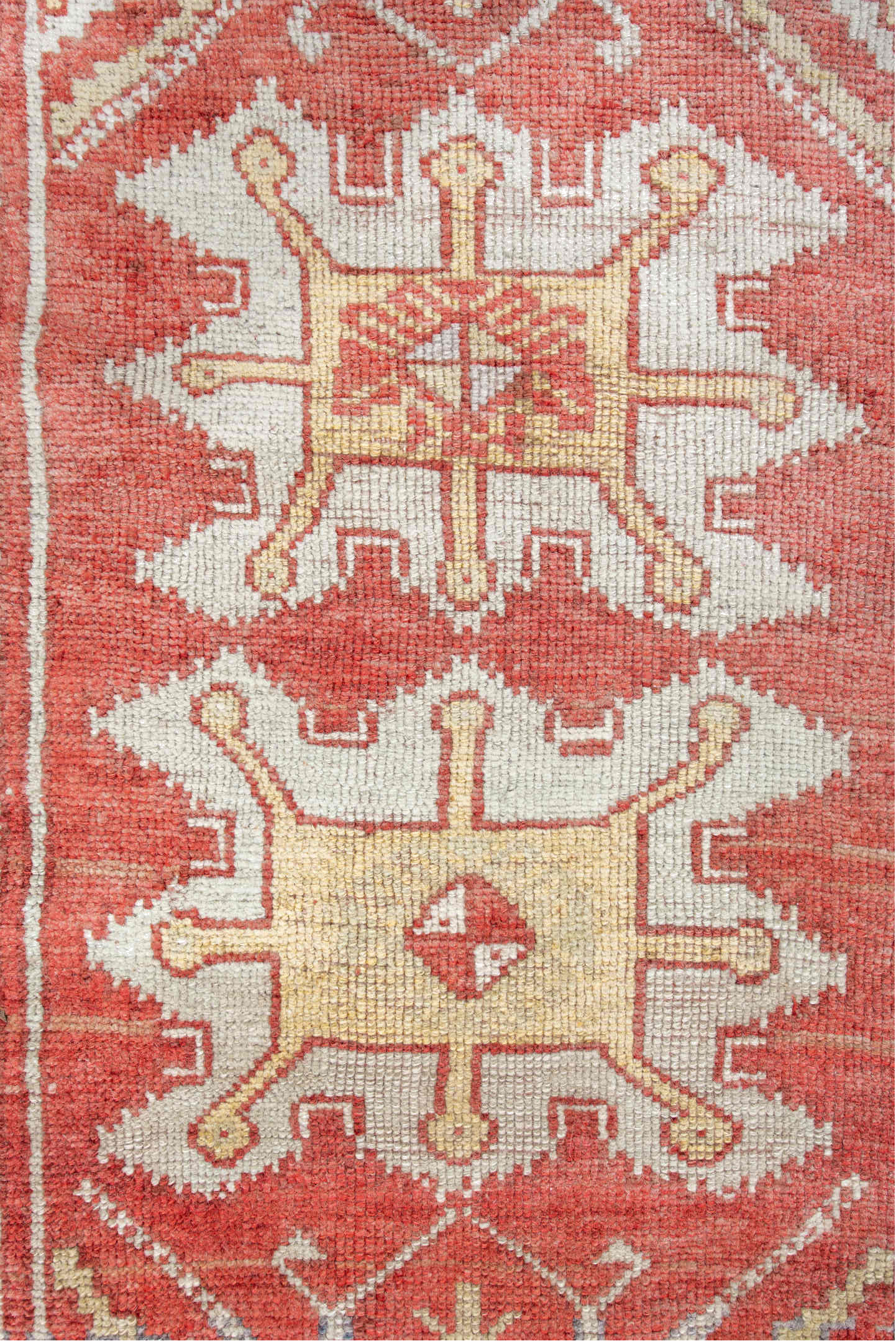 1' x 3' one-of-a-kind handmade vintage Anatolian small size rug. Color palette: antiquewhite, brown, gray, light gray, linen