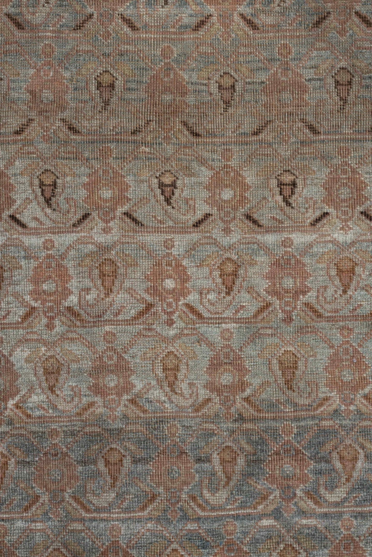 4' x 5' one-of-a-kind handmade antique Afshar small size rug. Color palette: ivory, blue gray, terra cotta, taupe, camel