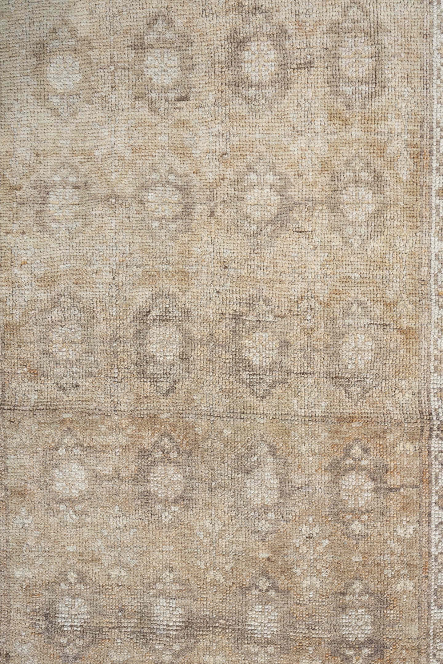 2' x 6' one-of-a-kind handmade antique Caucasian runner rug. Color palette: ivory, beige, taupe, brown, camel, gray