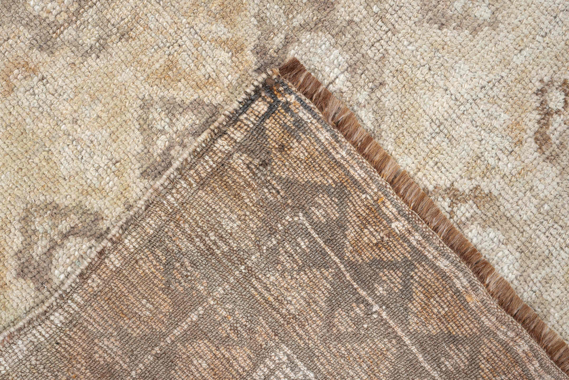 2' x 6' one-of-a-kind handmade antique Caucasian runner rug. Color palette: ivory, beige, taupe, brown, camel, gray