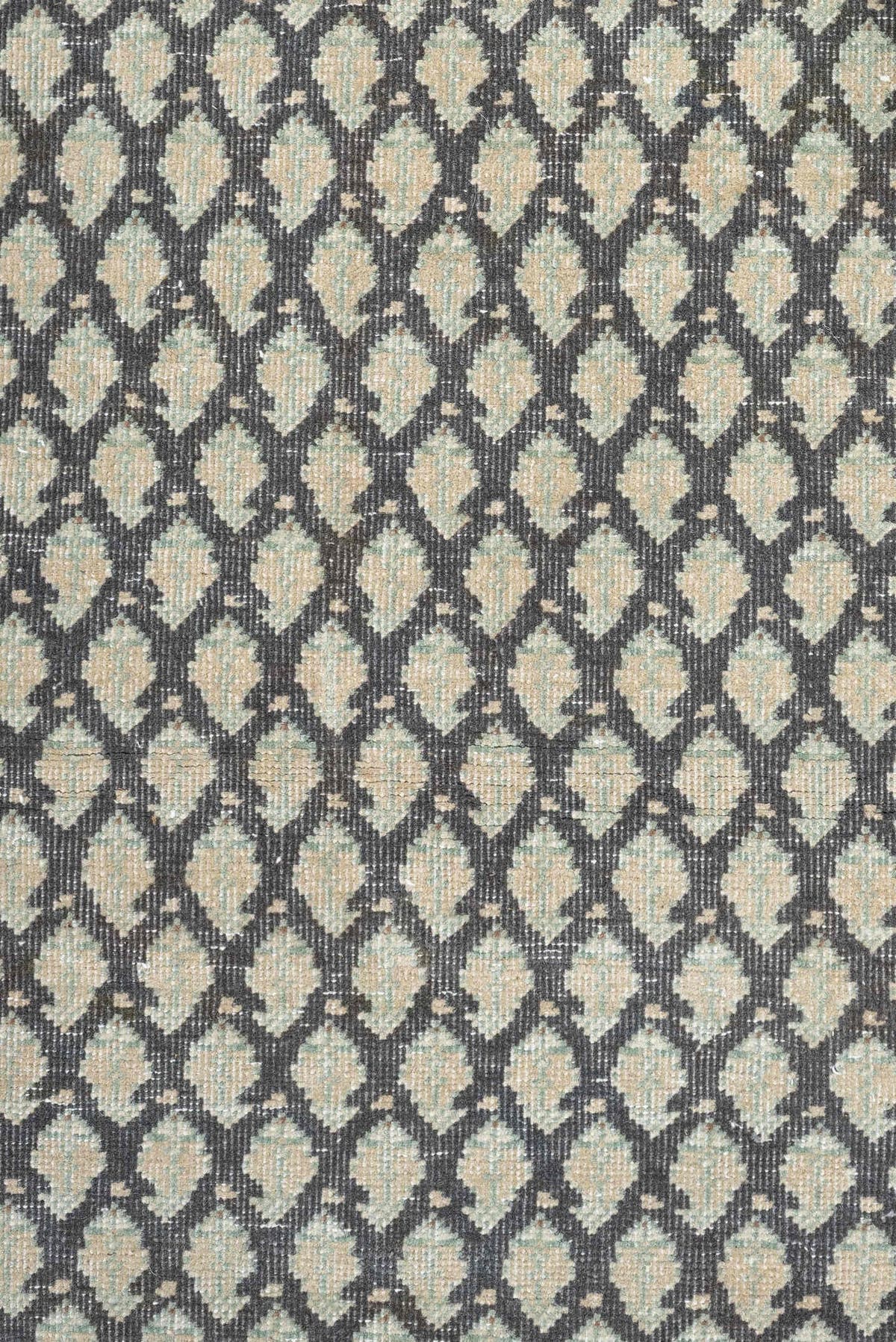 8' x 9' one-of-a-kind handmade antique Mir large size rug. Color palette: ivory, pale blue, rust, charcoal, taupe