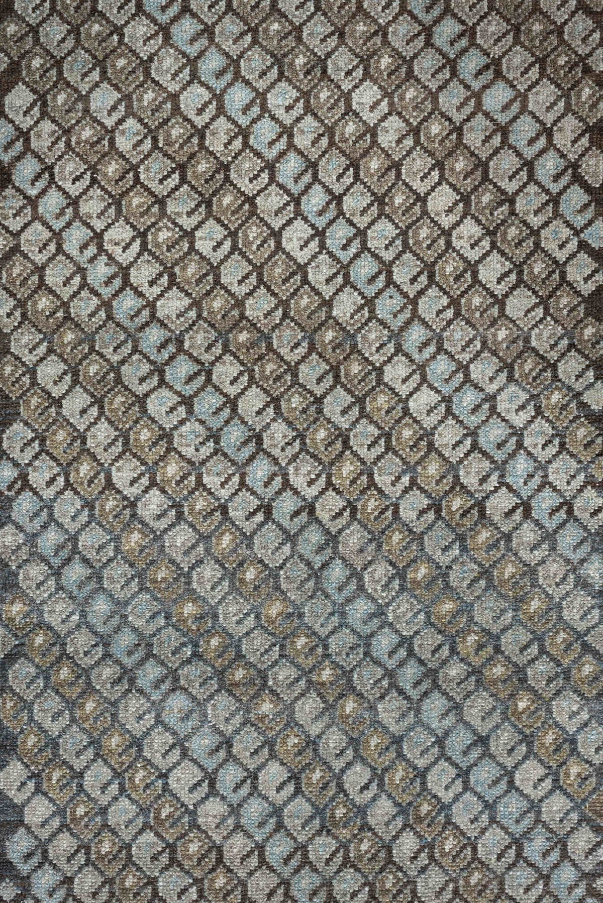 3' x 9' one-of-a-kind handmade antique Malayer runner rug. Color palette: blue gray, taupe, brown, ivory, charcoal, gold