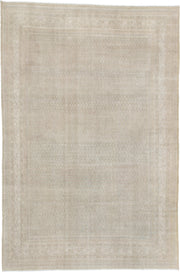 7' x 10' one-of-a-kind handmade antique Mir large size rug. Color palette: ivory, beige, sand, taupe, cream, light gray